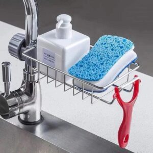 Tap Mounted Sponge Holder | Kitchen Drain Storage Organizer
