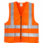 High-Visibility Reflective Safety Vest with Zipper - Durable Construction Safety Jacket