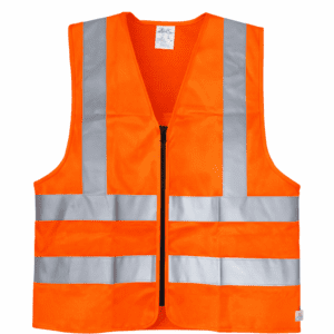 High-Visibility Reflective Safety Vest with Zipper - Durable Construction Safety Jacket