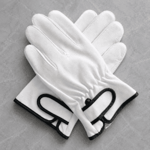 Premium White Genuine Leather Driving & Fashion Gloves for Men