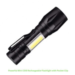 Powerful Mini COB Rechargeable Flashlight with Pocket Clip