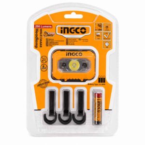 : Ingco 200 Lumens LED Headlamp (HHL013AAA8) - Industrial Head Light with Motion Sensor