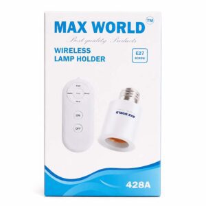 Max World Wireless Remote Control E27 Lamp Holder with Timer (Model: 428A)