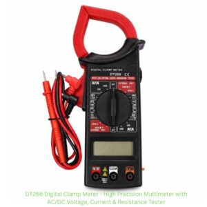 DT266 Digital Clamp Meter - High Precision Multimeter with AC/DC Voltage, Current & Resistance Tester
