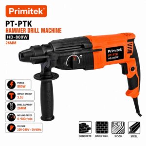 Primitek PT-PTK 800W Professional Heavy Duty Hammer Drill Machine 26mm