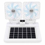সোলার ও রিচার্জেবল ডাবল হেড ফোল্ডিং ফ্যান (Solar Folding Double Fan)